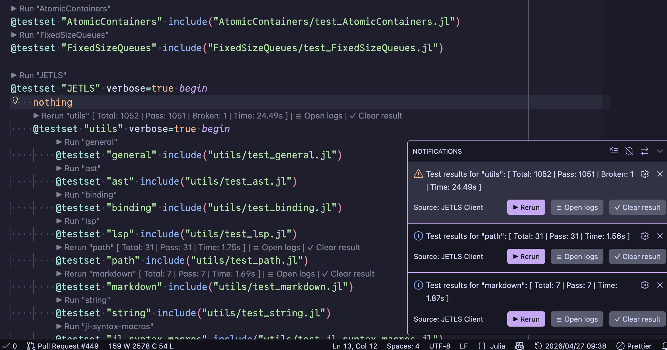 TestRunner code lens