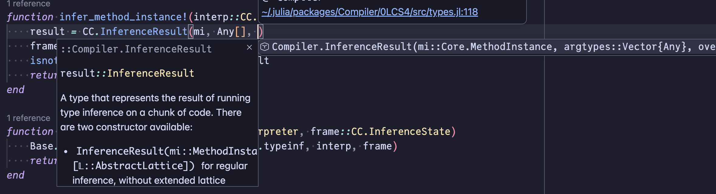 Method signature completion