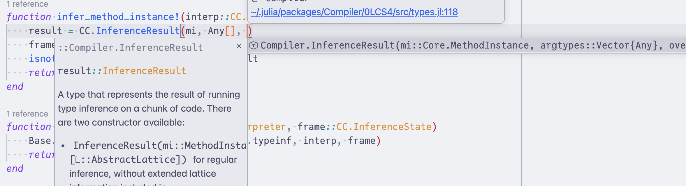 Method signature completion