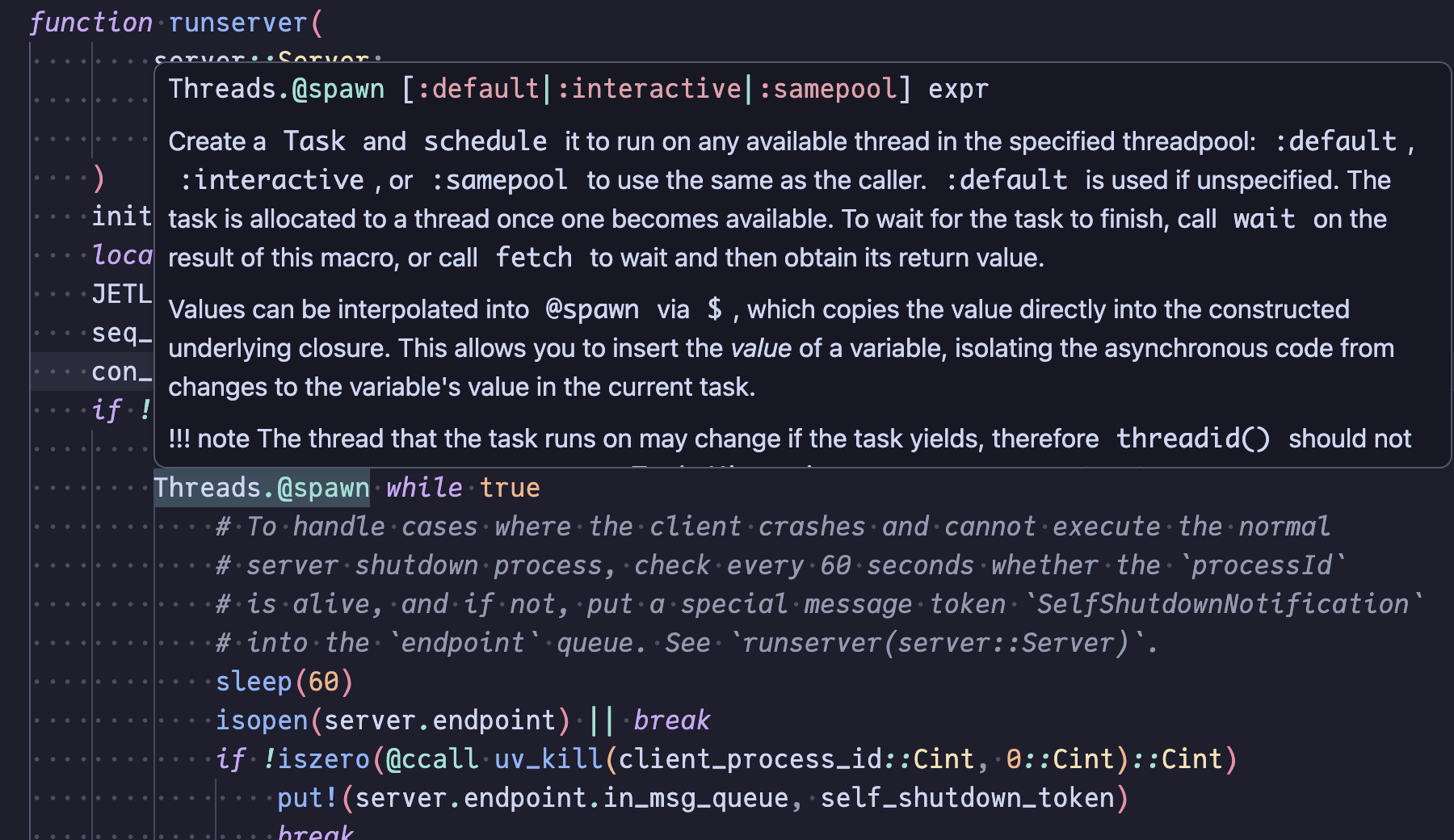 Hover on global binding
