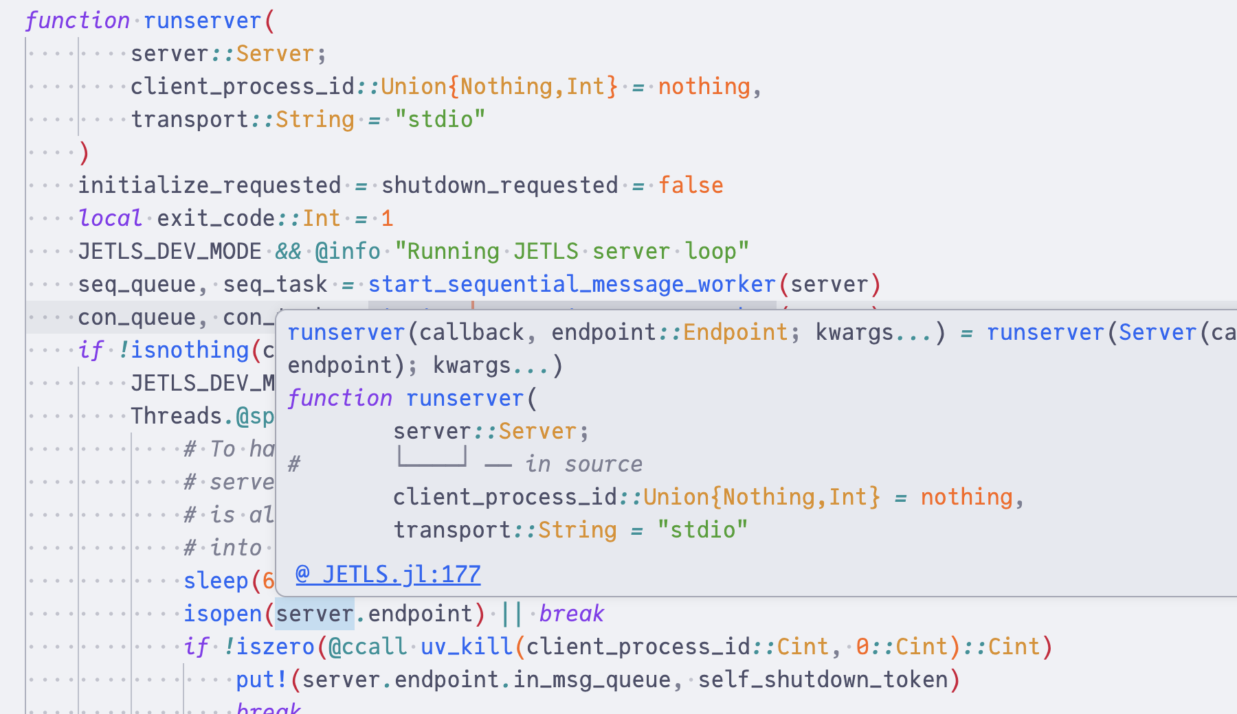 Hover on local binding