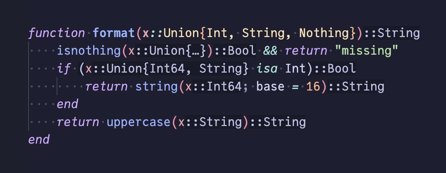 Type hints — method body