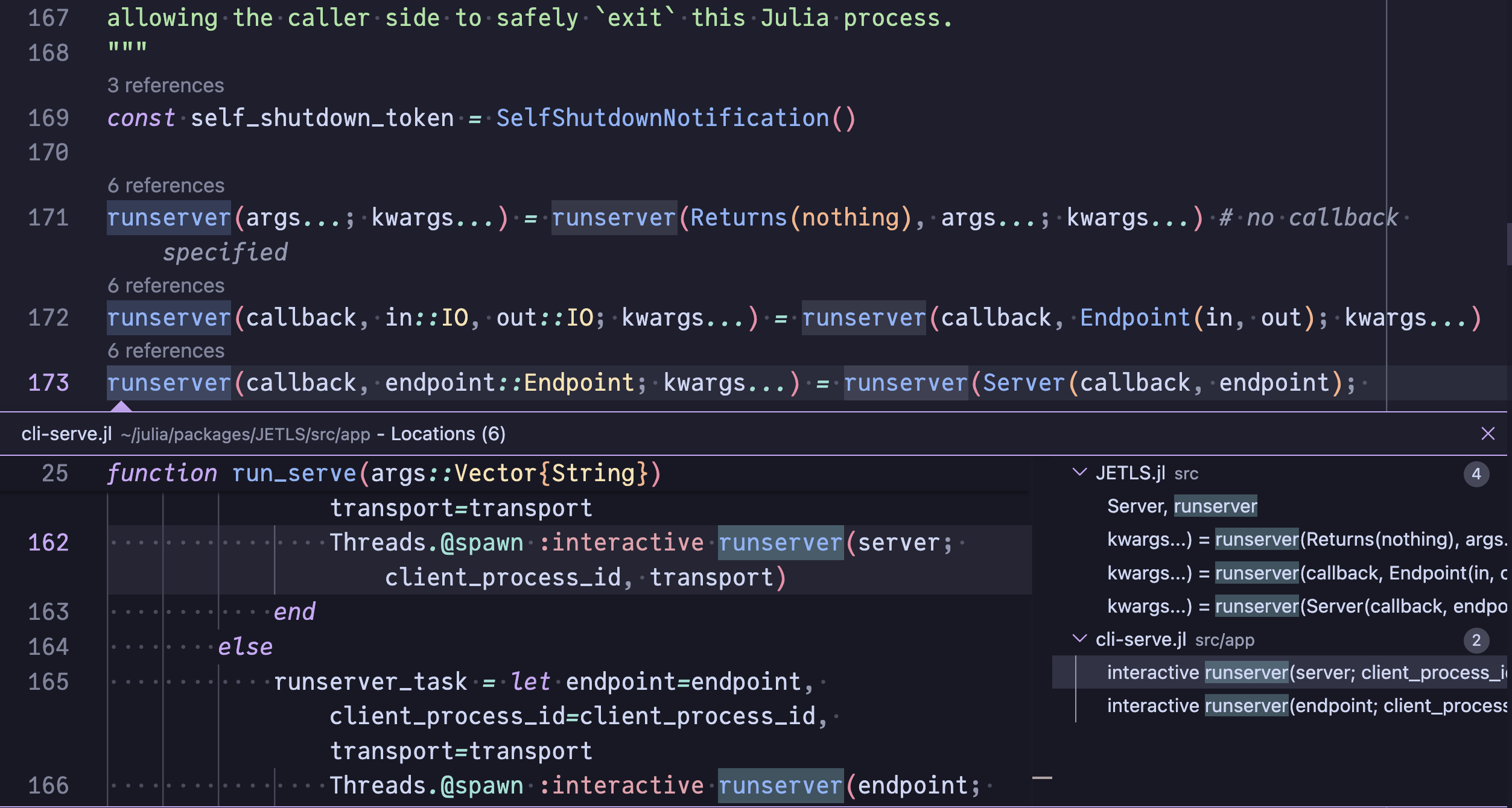Reference count code lens