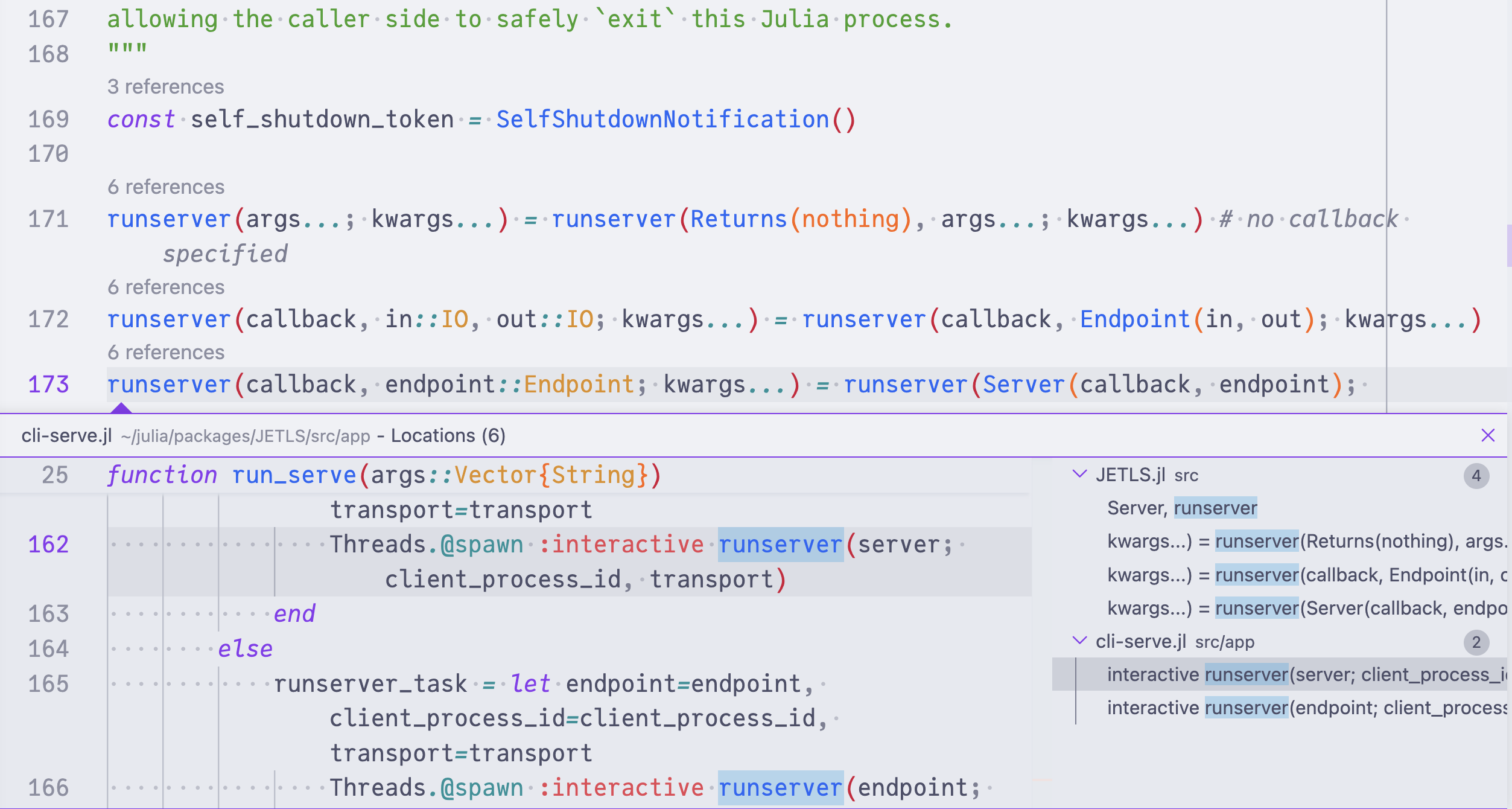 Reference count code lens