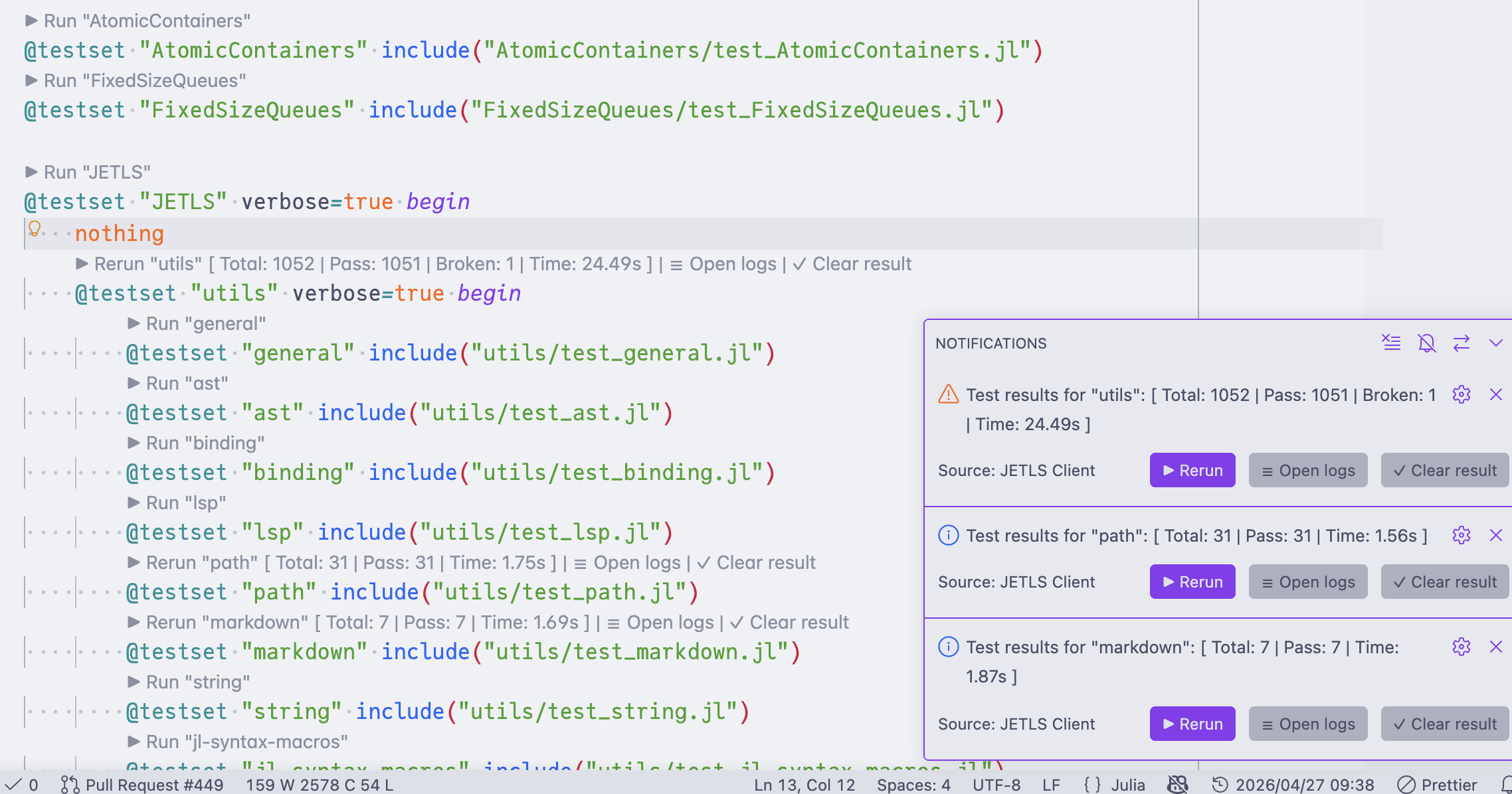 TestRunner code lens