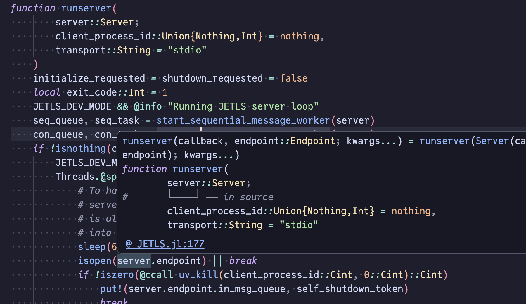 Hover on local binding