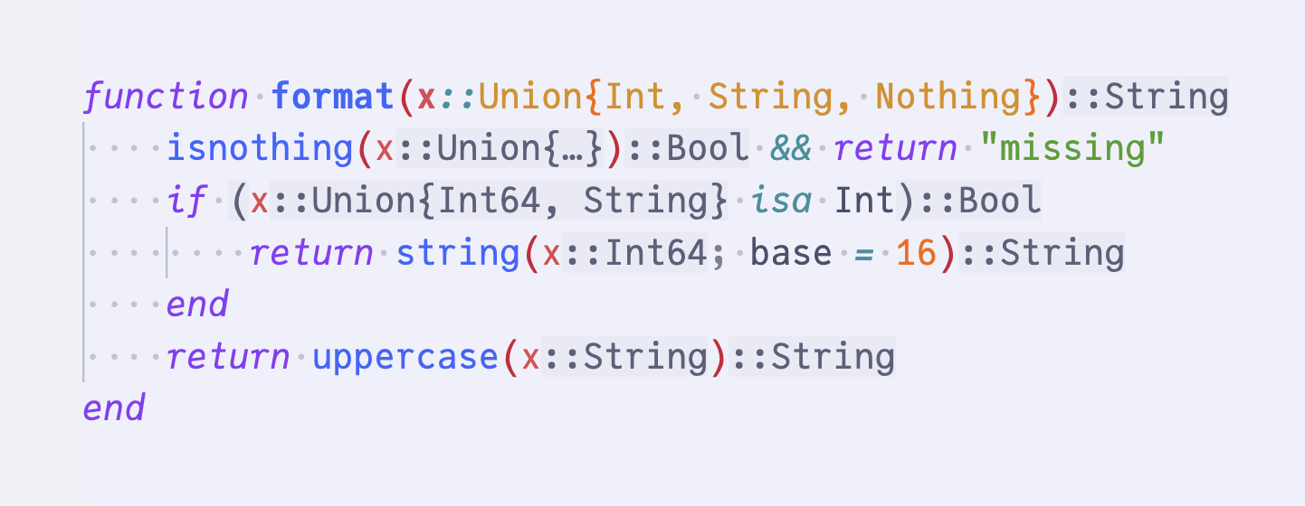 Type hints — method body